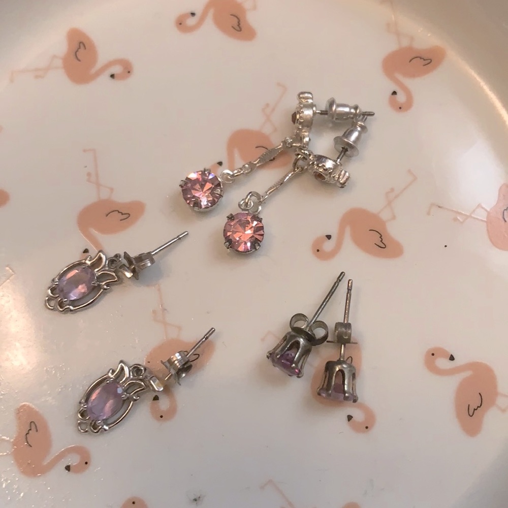 3 pairs of earrings.